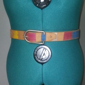 Original Penguin Striped Leather Belt NWOT